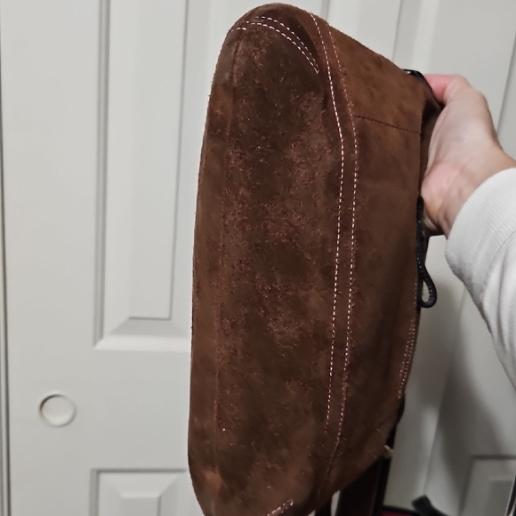 Coach REHAB Dark Brown Suede Bag Crossbody with Tassel - Picture 7 of 13